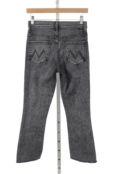 Mother Womens Cropped Jeans Gray High Rise Cotton Size 26