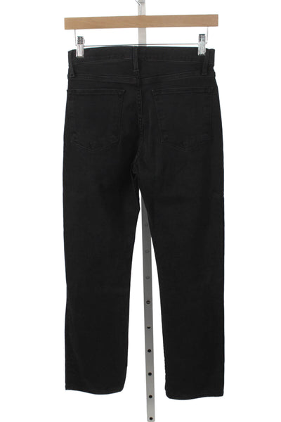 Frame Womens Straight Jeans Black High Rise Cotton Size 26
