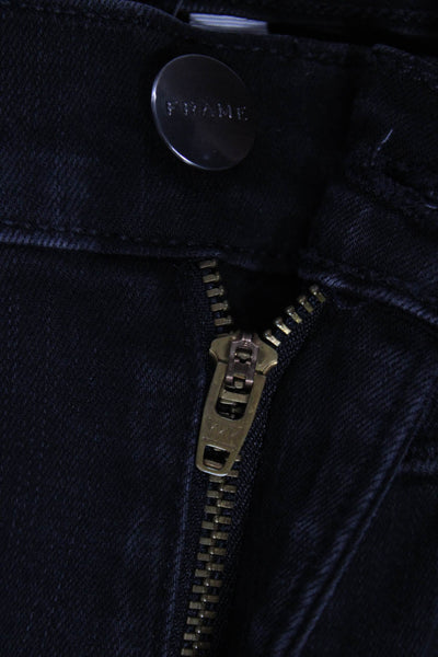 Frame Womens Straight Jeans Black High Rise Cotton Size 26