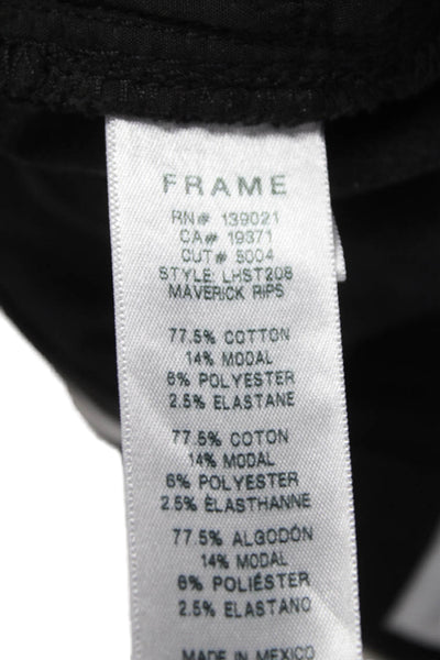 Frame Womens Straight Jeans Black High Rise Cotton Size 26