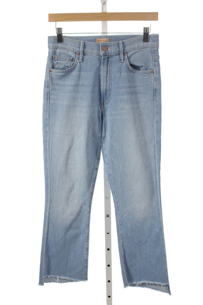 Mother Womens Cropped Jeans Blue Mid Rise 25 Inseam Size 26
