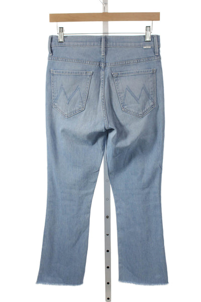 Mother Womens Cropped Jeans Blue Mid Rise 25 Inseam Size 26