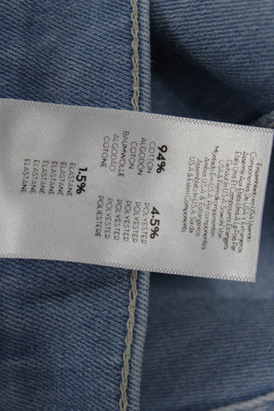 Mother Womens Cropped Jeans Blue Mid Rise 25 Inseam Size 26