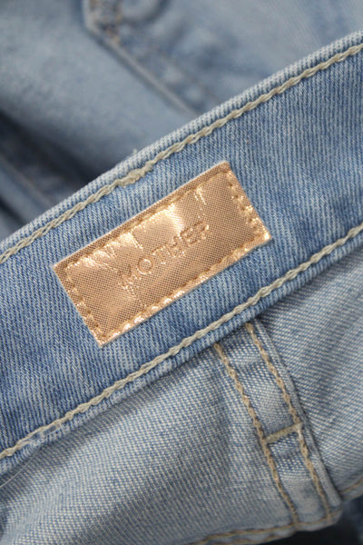Mother Womens Cropped Jeans Blue Mid Rise 25 Inseam Size 26