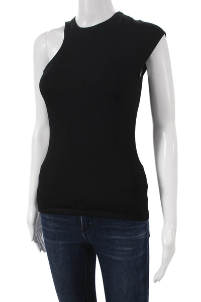 Cushnie Et Ochs Womens One Shoulder Viscose Tank Black Basic Size M