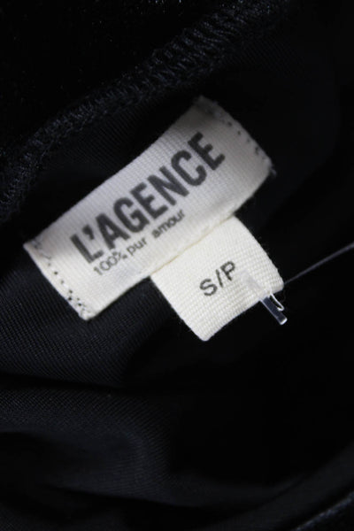 L Agence Women Basic Cowl Neck 3/4 Sleeve Black Blouse Petite Size S