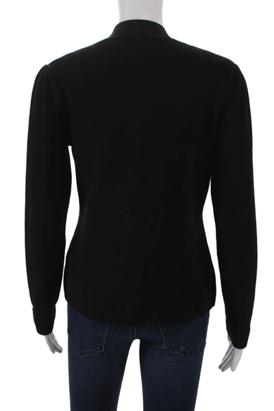 Raffi Women Black V-Neck Wool Cardigan Long Sleeve Size S