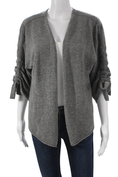 Brochu Walker Womens Cashmere V-Neck Cardigan Gray 3/4 Sleeve Size XS