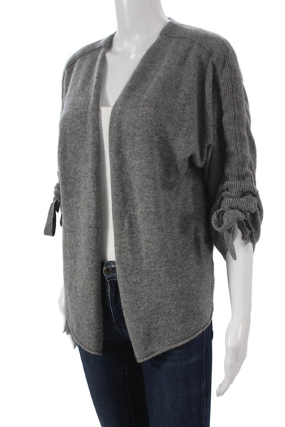 Brochu Walker Womens Cashmere V-Neck Cardigan Gray 3/4 Sleeve Size XS