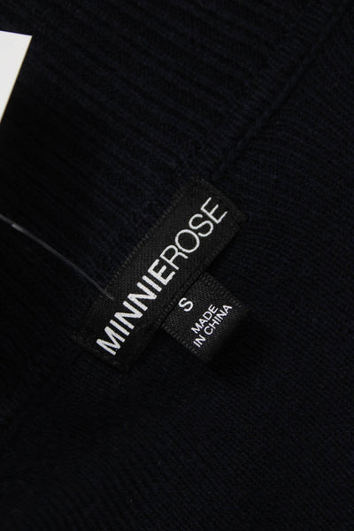 Minnie Rose Womens Collared Cotton Cardigan Blue Long Sleeve Size S