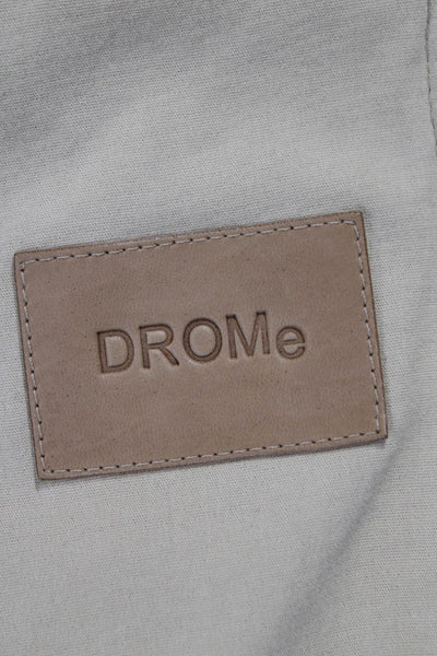 DROMe Womens Beige Suede Basic Jacket Zip Long Sleeve Size XS