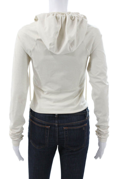 Athleta Women Track Jacket Ivory Zip Long Sleeve Size S