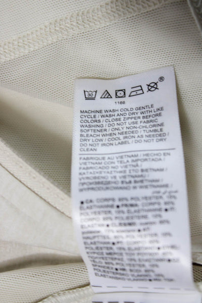 Athleta Women Track Jacket Ivory Zip Long Sleeve Size S