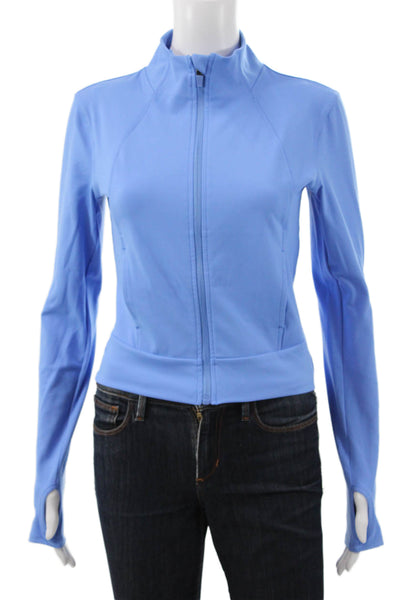 Yogalicious Womens Track Jacket Blue Polyester Zip Long Sleeve Size S