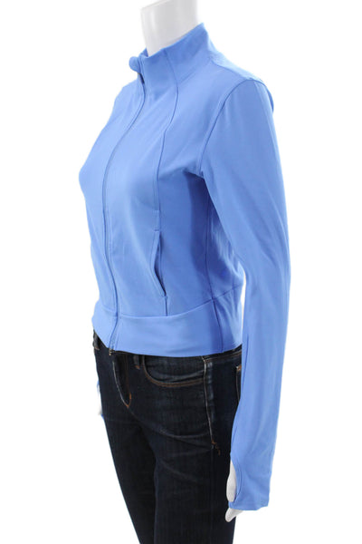 Yogalicious Womens Track Jacket Blue Polyester Zip Long Sleeve Size S