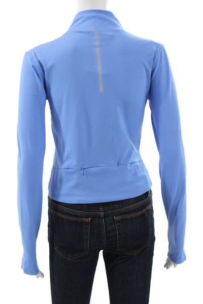Yogalicious Womens Track Jacket Blue Polyester Zip Long Sleeve Size S