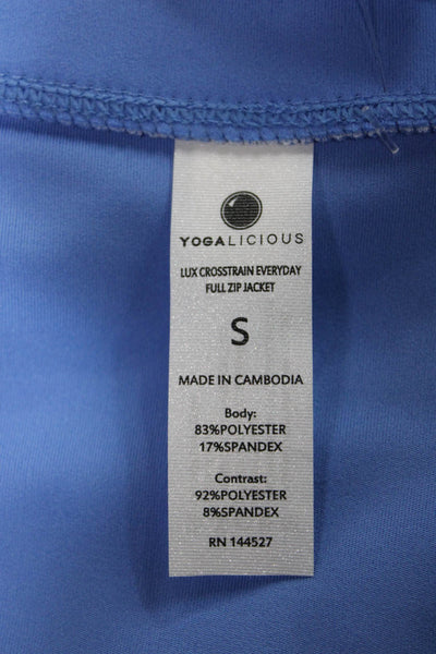 Yogalicious Womens Track Jacket Blue Polyester Zip Long Sleeve Size S