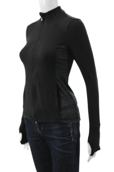 Beyond Yoga Women Track Jacket Black Nylon Blend Long Sleeve Zip Size XS