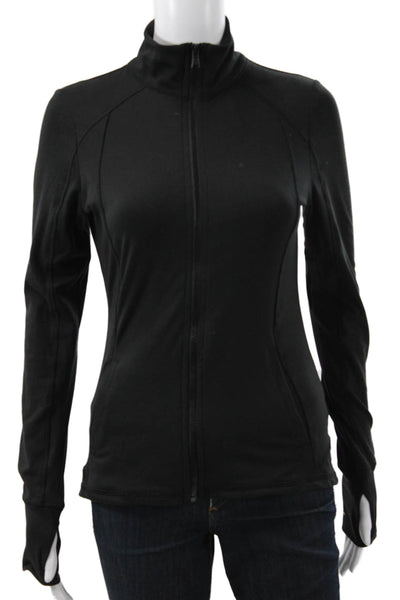 Gottex Womens Black Nylon Blend Track Jacket Long Sleeve Zip Size S