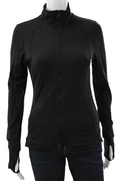 Gottex Womens Black Nylon Blend Track Jacket Long Sleeve Zip Size S