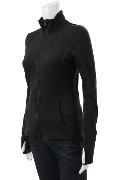 Gottex Womens Black Nylon Blend Track Jacket Long Sleeve Zip Size S