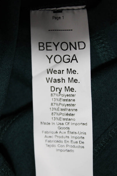 Beyond Yoga Womens Cropped Green Polyester Crew Neck Long Sleeve T-Shirt Size S
