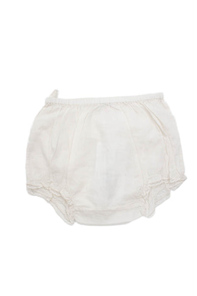Bonpoint Girls Elastic Waistband Lace Trim Bottoms White Cotton Size 12 Months