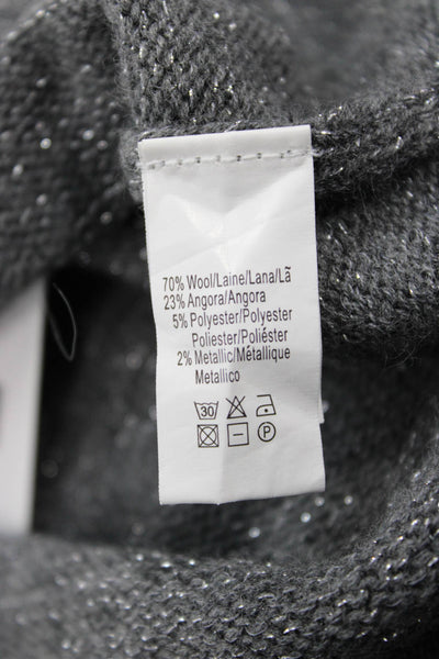 Bonpoint Girls Four Button Metallic Knit Wool Cardigan Sweater Gray Size 6M