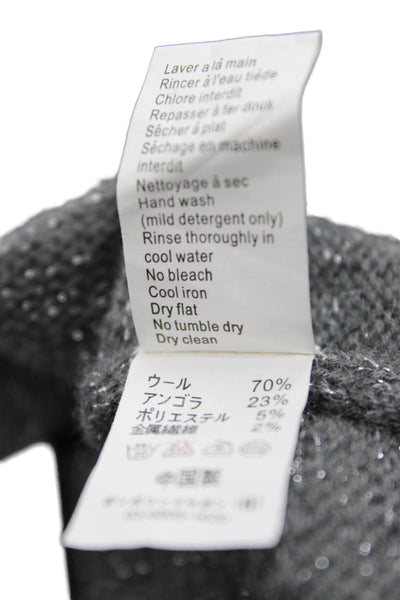 Bonpoint Girls Four Button Metallic Knit Wool Cardigan Sweater Gray Size 6M
