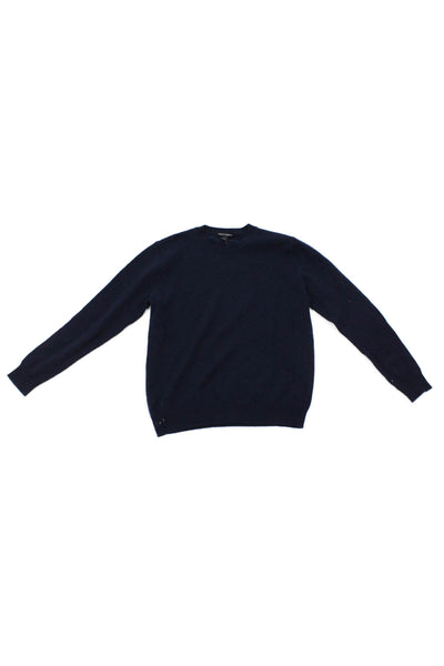 Autumn Cashmere Girls Long Sleeve Crew Neck Cashmere Sweater Navy Blue Size 16