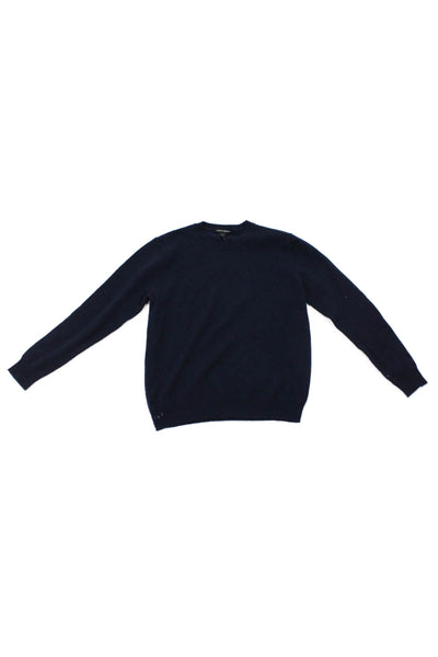 Autumn Cashmere Girls Long Sleeve Crew Neck Cashmere Sweater Navy Blue Size 16