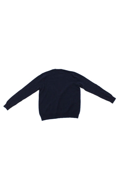Autumn Cashmere Girls Long Sleeve Crew Neck Cashmere Sweater Navy Blue Size 16
