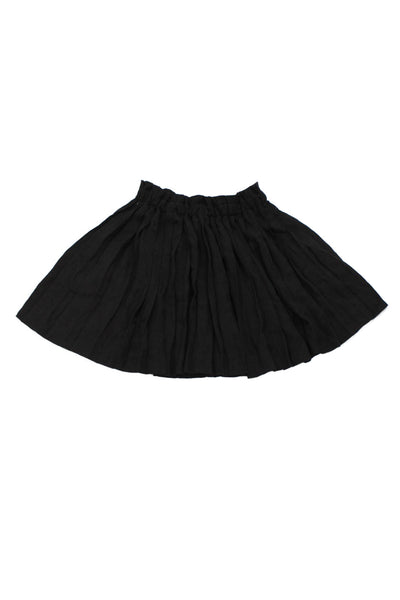 Bonpoint Girls Elastic Waistband Pleated Knee Length A Line Skirt Black Size 10