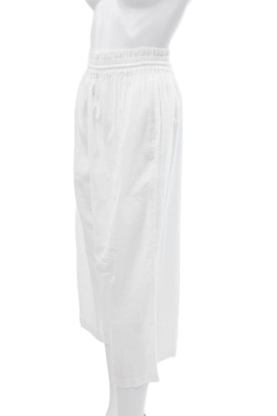 Change of Scenery Women Cropped White Cotton Pants Size XS
