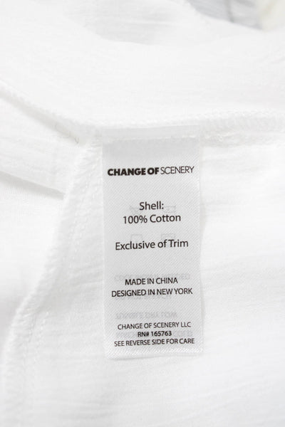 Change of Scenery Women Cropped White Cotton Pants Size XS