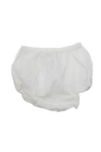 Bonpoint Girls Elastic Waistband Lace Ruffle Bottoms White Cotton Size 6 Months
