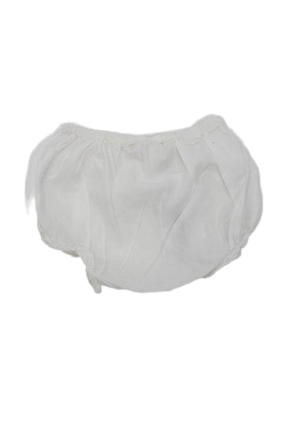 Bonpoint Girls Elastic Waistband Lace Ruffle Bottoms White Cotton Size 6 Months