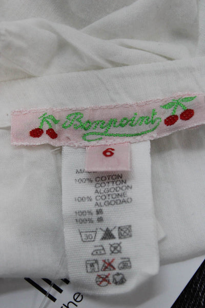 Bonpoint Girls Elastic Waistband Lace Ruffle Bottoms White Cotton Size 6 Months