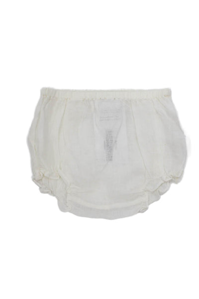 Bonpoint Girls Elastic Waistband Stretch Linen Bottoms White Size 12 Months
