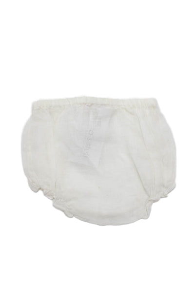 Bonpoint Girls Elastic Waistband Stretch Linen Bottoms White Size 12 Months