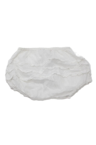 Bonpoint Girls Elastic Waistband Knit Bottoms White Cotton Size 6 Months