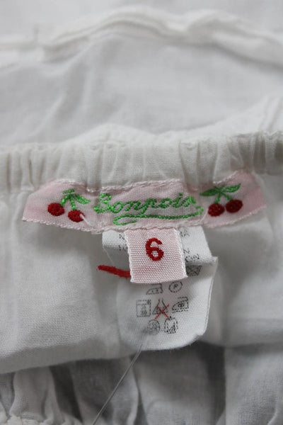 Bonpoint Girls Elastic Waistband Knit Bottoms White Cotton Size 6 Months