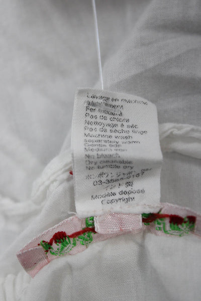 Bonpoint Girls Elastic Waistband Knit Bottoms White Cotton Size 6 Months