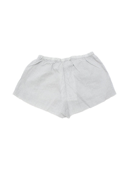 Bonpoint Girls Elastic Waistband Pinstriped Shorts White Blue Cotton Size 3M