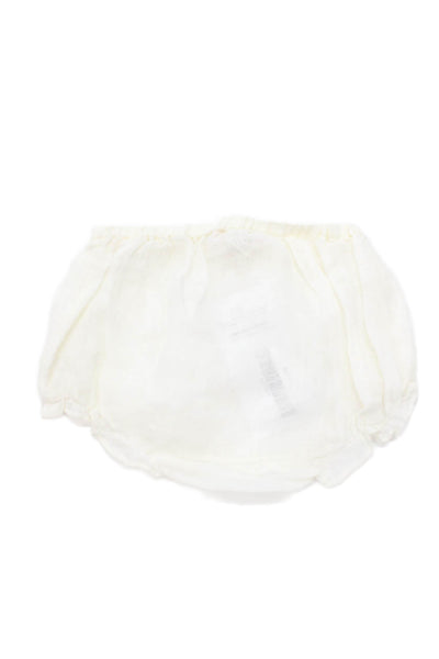 Bonpoint Girls Elastic Waistband Linen Bottoms White Size 12 Months