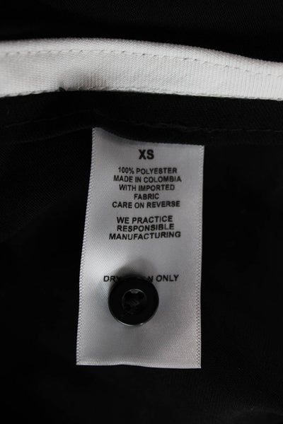 Nonchalant Label Womens Cropped Button Up Short Sleeve Black Top Size XS