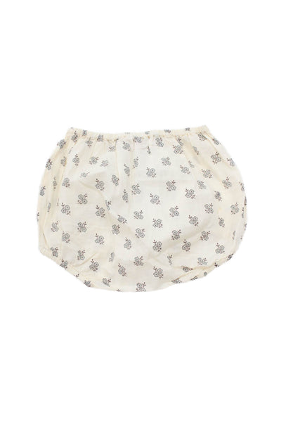 Bonpoint Girls Elastic Waistband Floral Printed Bottoms White Brown Size 12M