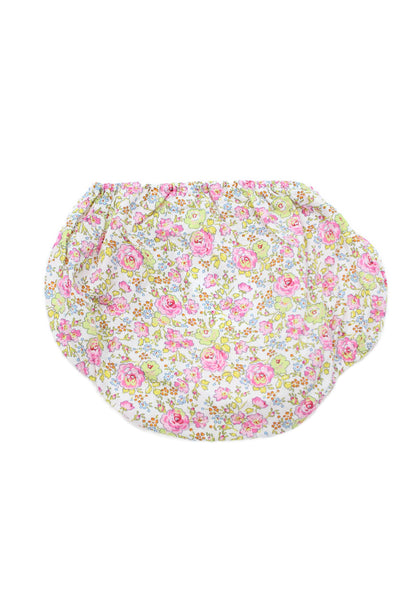 Bonpoint Girls Elastic Waistband Floral Printed Bottoms White Pink Size 6M