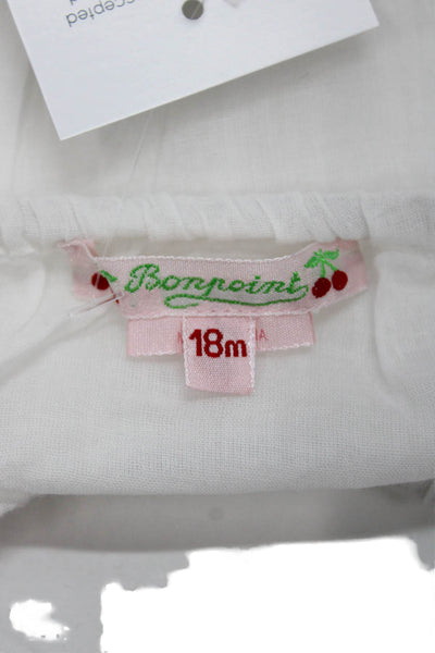 Bonpoint Girls Elastic Waistband Linen Bottoms White Size 18 Months