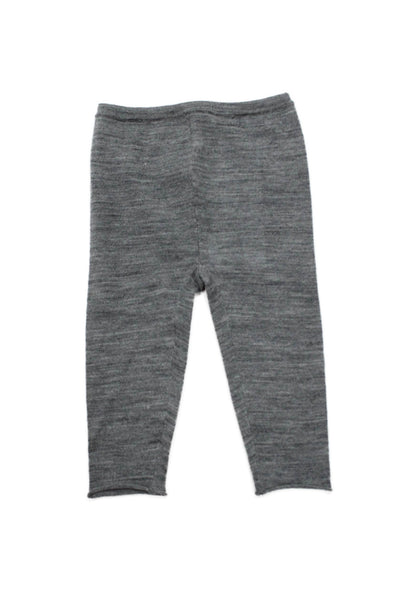 Bonpoint Girls Elastic Waistband Wool Knit Ankle Leggings Gray Size 6 Months